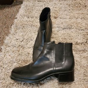 Black zip up ankle boots